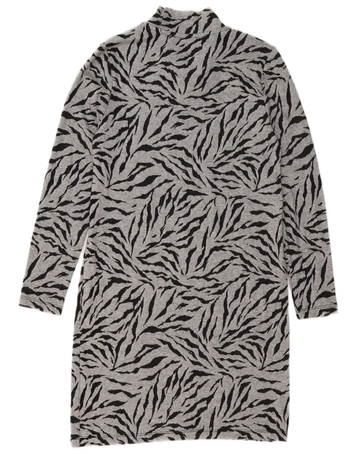 Marks & Spencer Robe pull pour femme UK 8 Petit gris imprimé animal Polyester