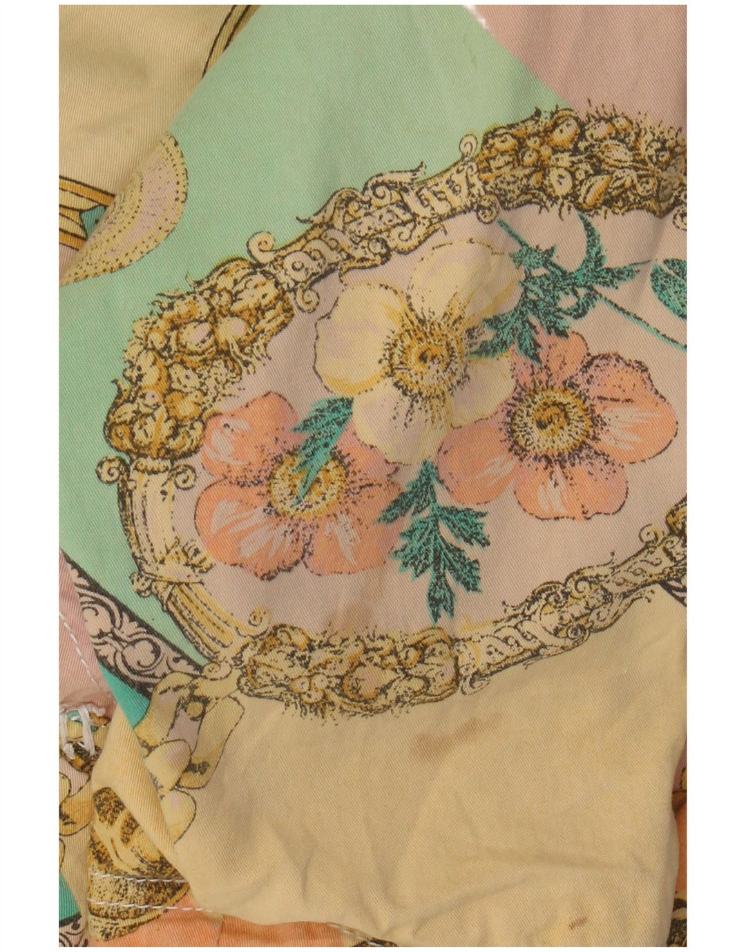 vintage Womens Crop Bomber Jacket UK 12 Moyen Multicolore Coton Floral