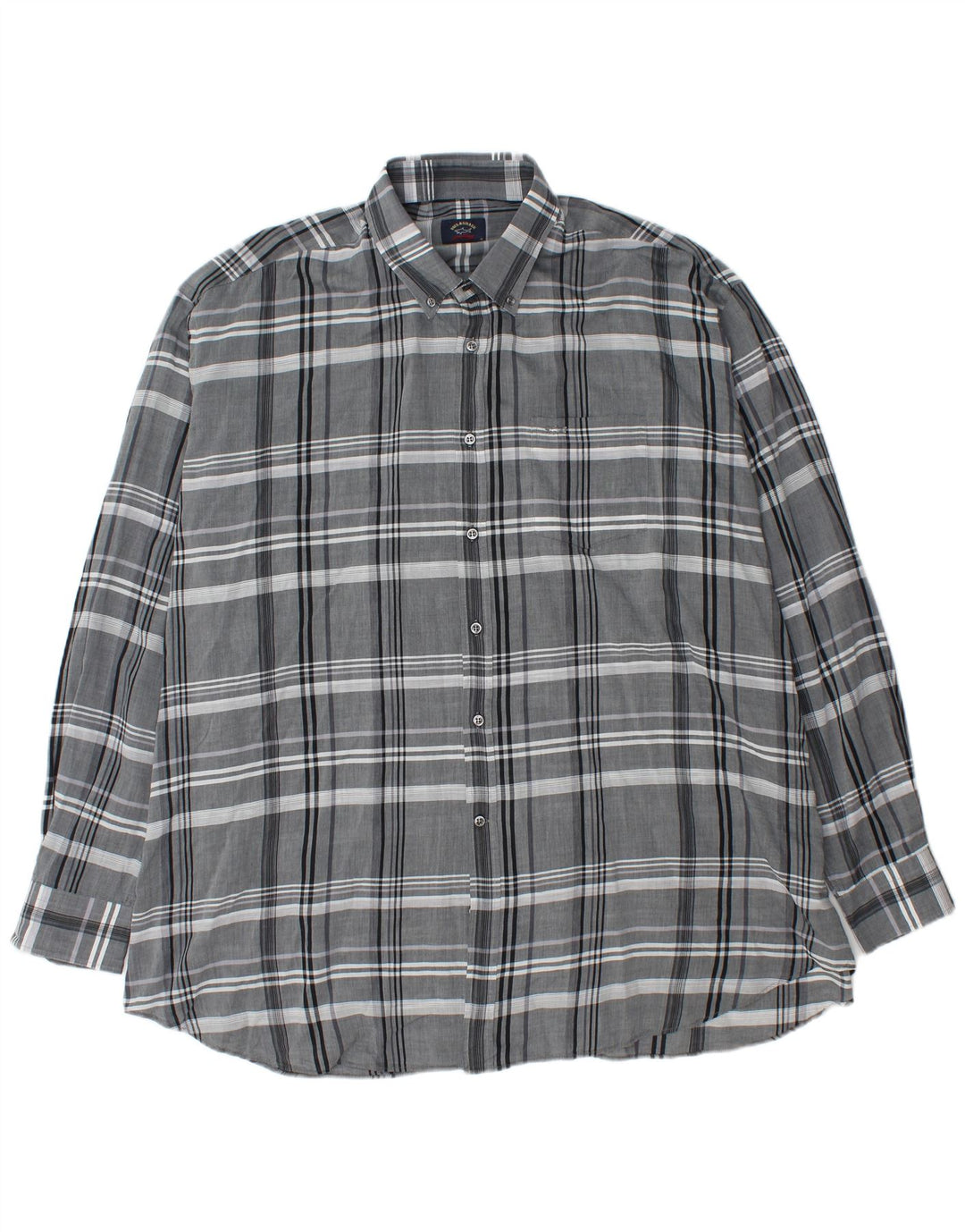 Paul & Shark Chemise Homme 2XL Gris Plaid Coton