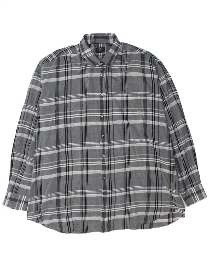 Paul & Shark Chemise Homme 2XL Gris Plaid Coton