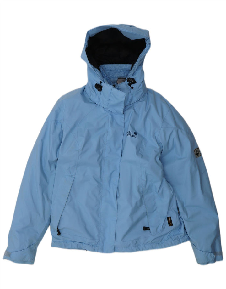 JACK WOLFSKIN Veste coupe-vent à capuche pour femme UK 12 Bleu moyen Polyester