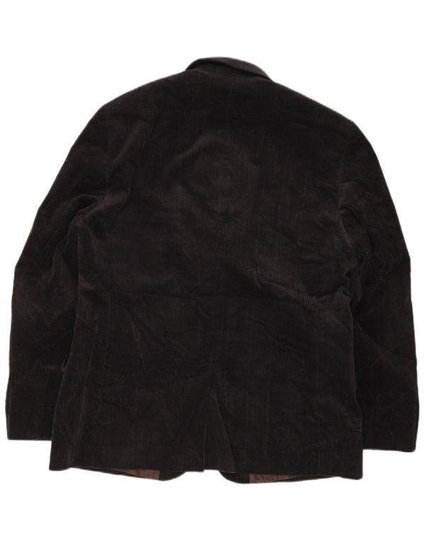 Jasper Conran Veste blazer en velours côtelé à 2 boutons pour homme UK 40 Grand coton noir