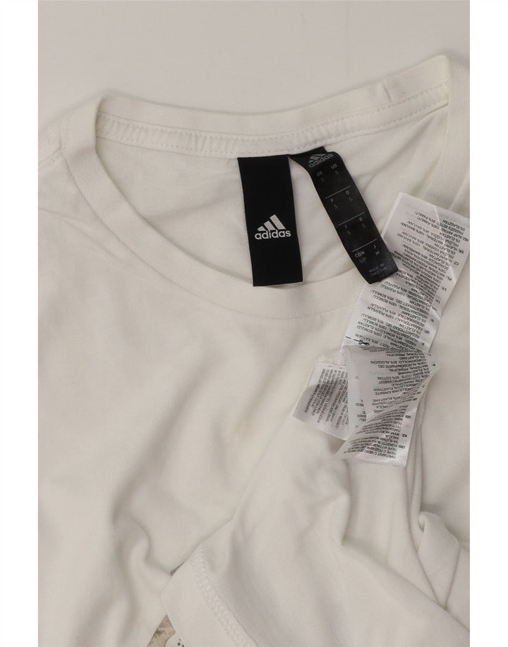 ADIDAS T-Shirt Graphique Homme Petit Blanc Coton