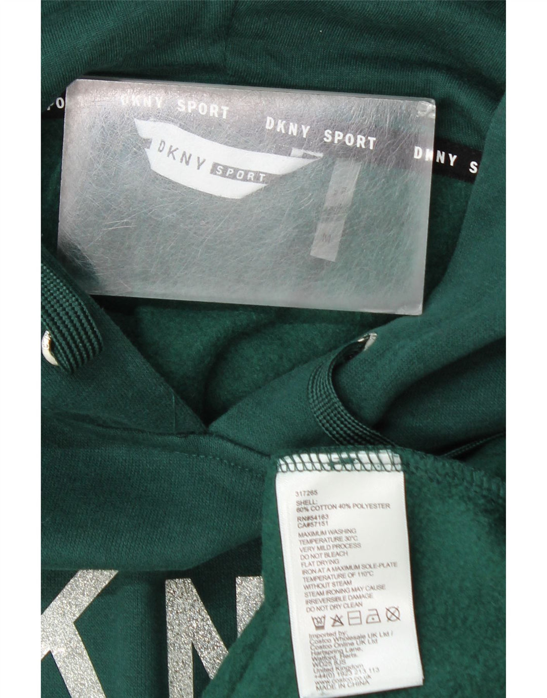 Dkny Pull à Capuche Graphique Homme Vert Moyen Coton
