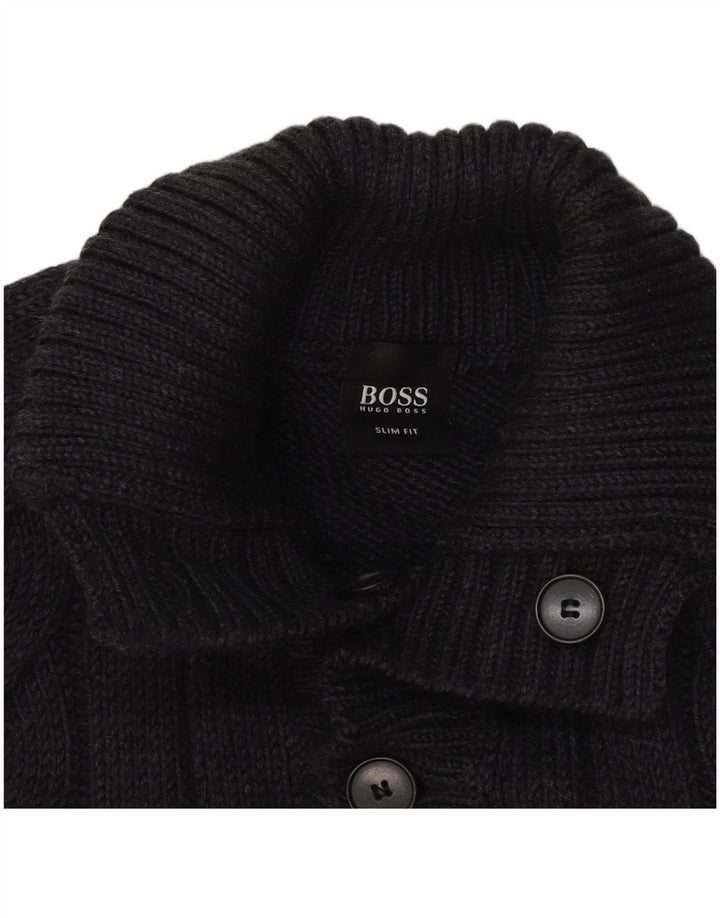 Hugo Boss Pull coupe slim à col boutonné pour homme XL Gris