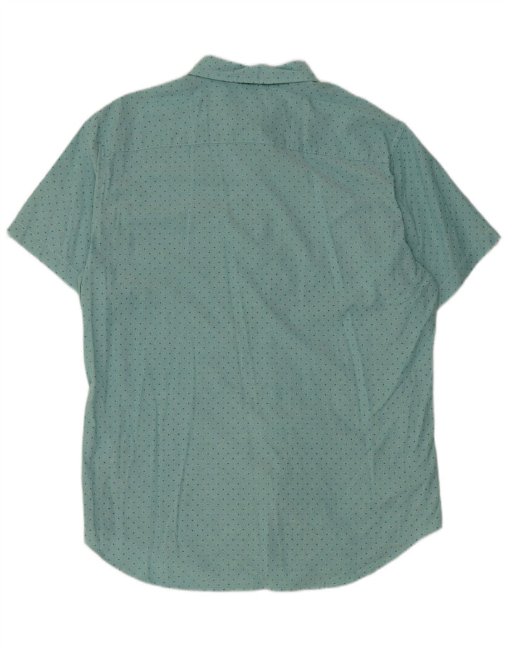 BONOBOS Chemise ajustée à manches courtes pour homme en coton à pois bleus