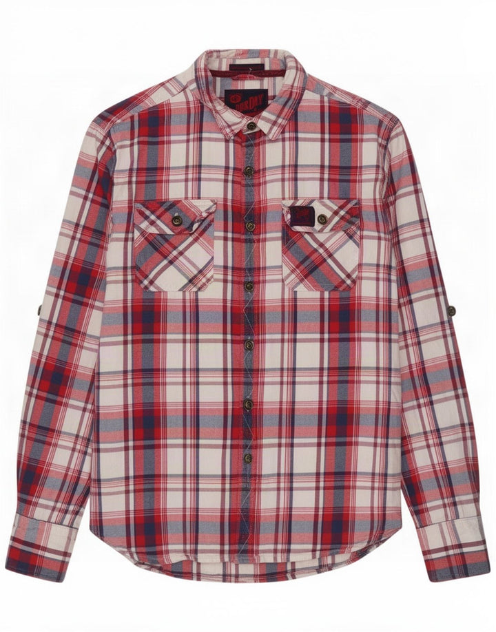 Superdry Chemise En Flanelle Grand Carreau Rouge En Coton Homme