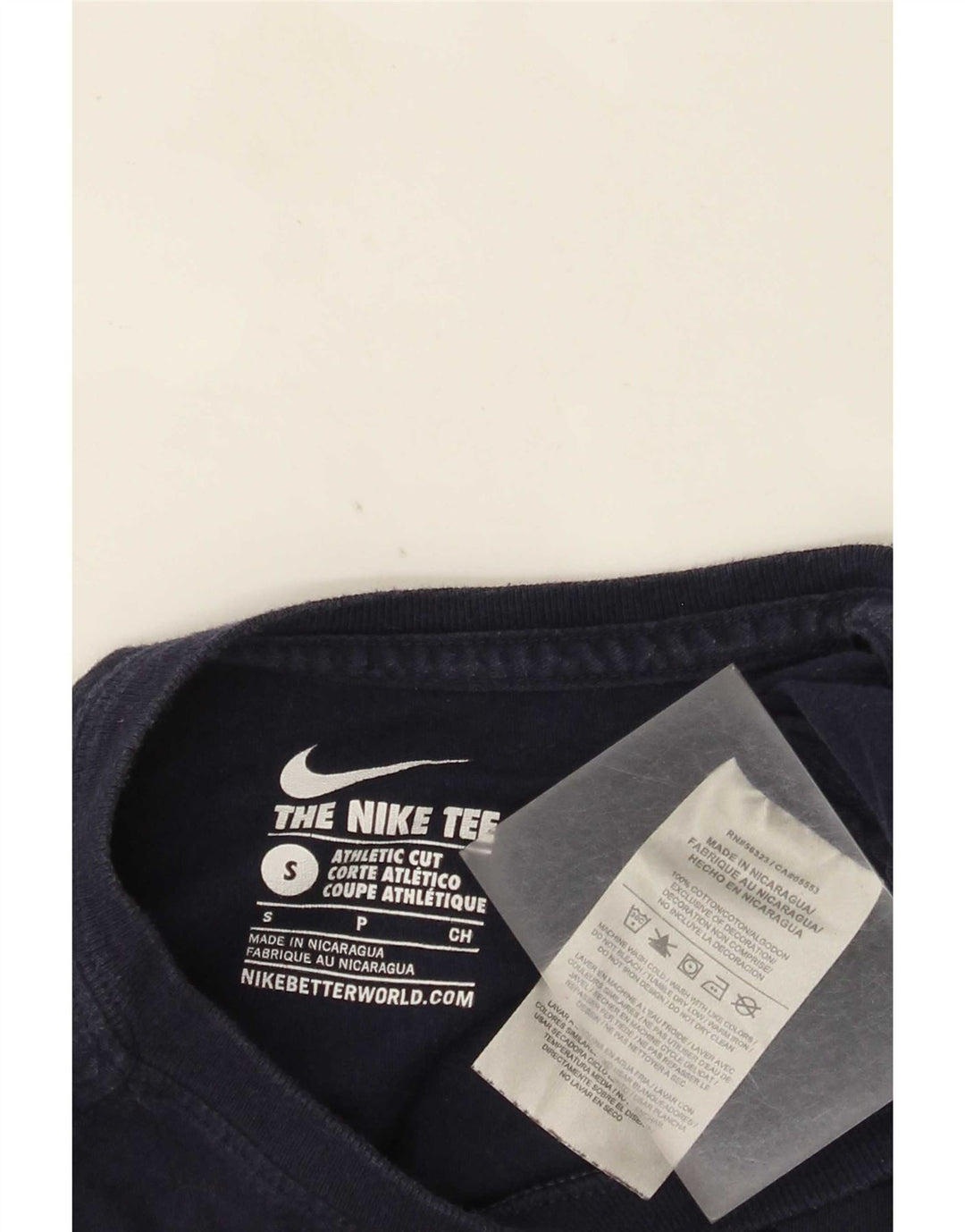 Nike Mens Athletic Cut T-Shirt Top Petit Bleu Marine Coton
