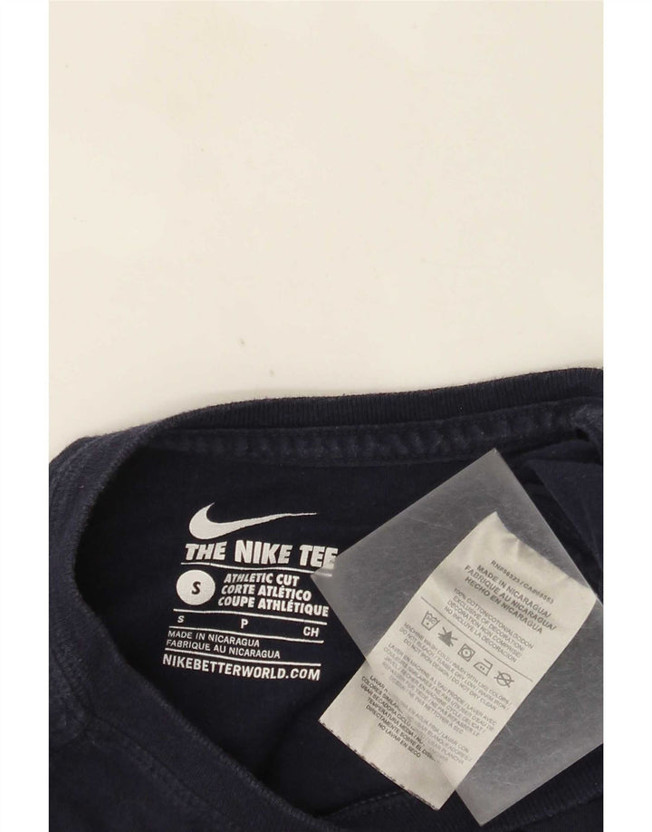 Nike Mens Athletic Cut T-Shirt Top Petit Bleu Marine Coton