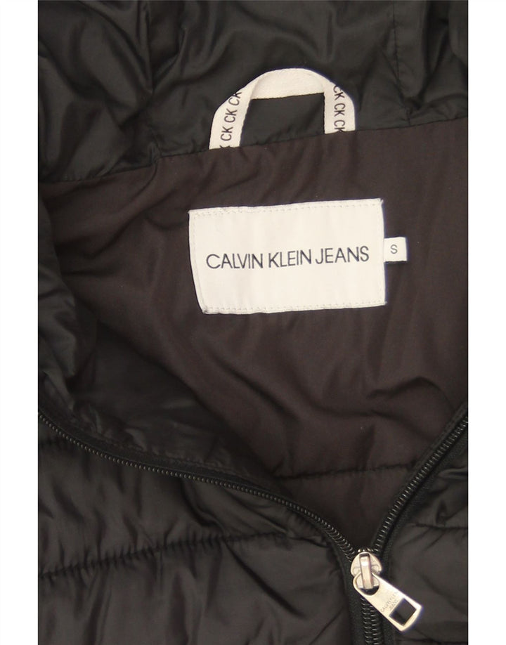 Calvin Klein Jeans Veste matelassée surdimensionnée à capuche pour femme UK 10 Small Noir
