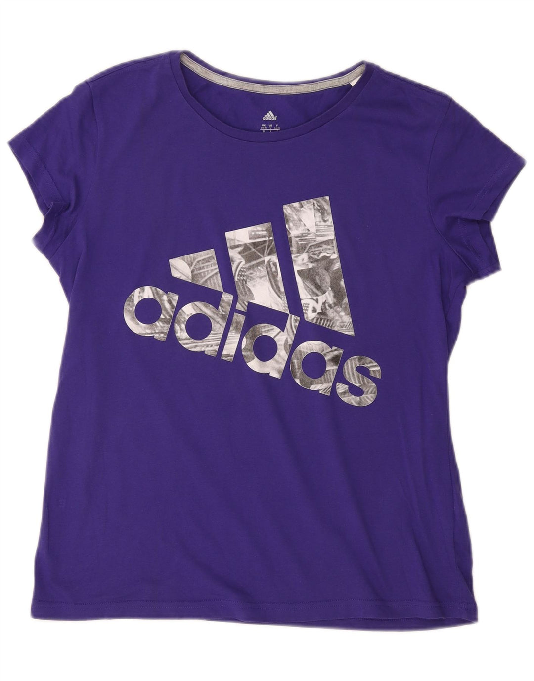 ADIDAS Femmes Climalite Graphic T-Shirt Top UK 16/18 Grand Violet Coton