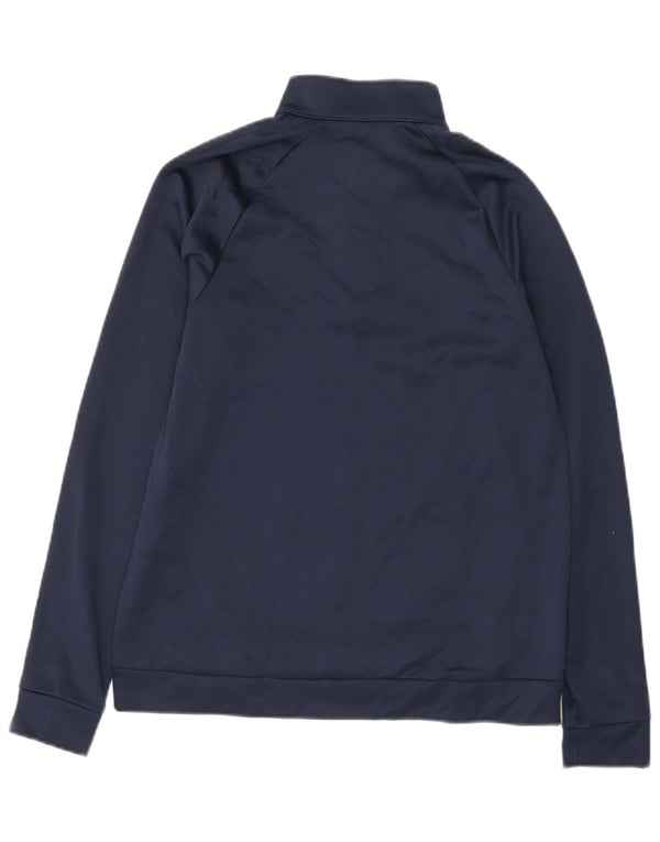 Nike Hommes Dri Fit Zip Neck Sweatshirt Jumper Petit Bleu Marine Polyester