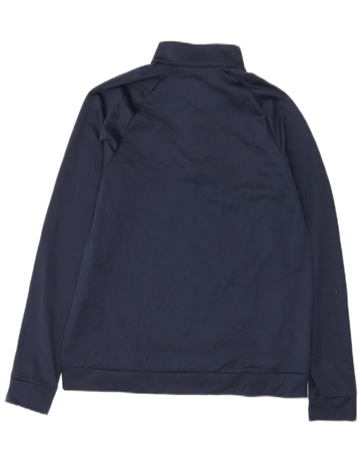 Nike Hommes Dri Fit Zip Neck Sweatshirt Jumper Petit Bleu Marine Polyester