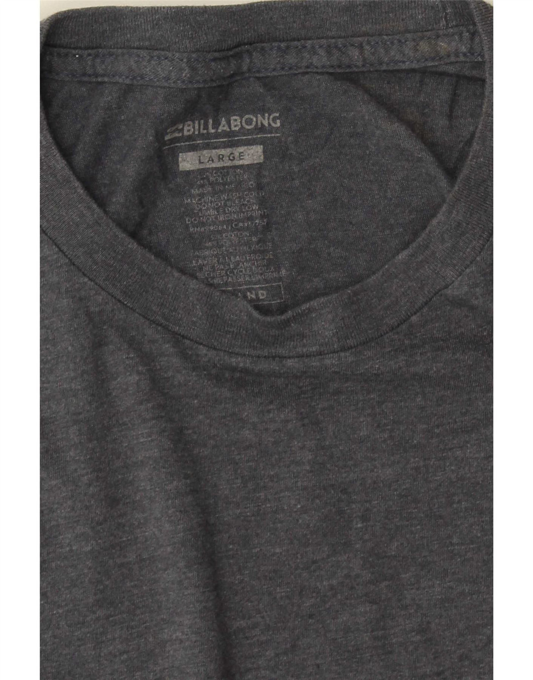 Billabong Mens Graphic T-Shirt Top Large Gris Moucheté Coton