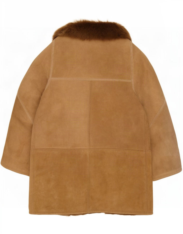 veste en peau de mouton vintage femme IT 48 XL Marron