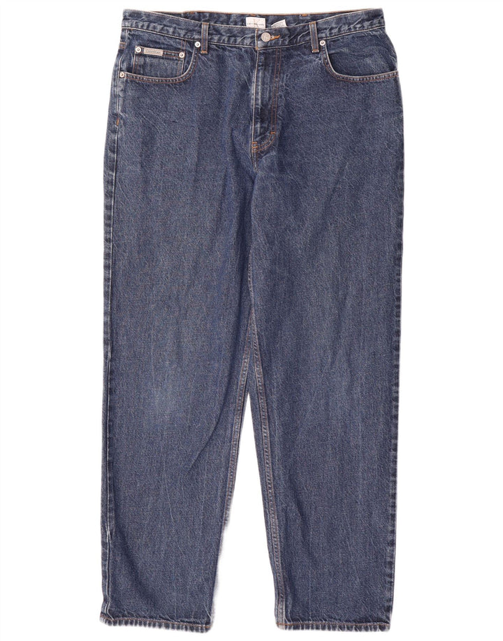 CALVIN KLEIN Jean Droit Homme W36 L31 Bleu Coton