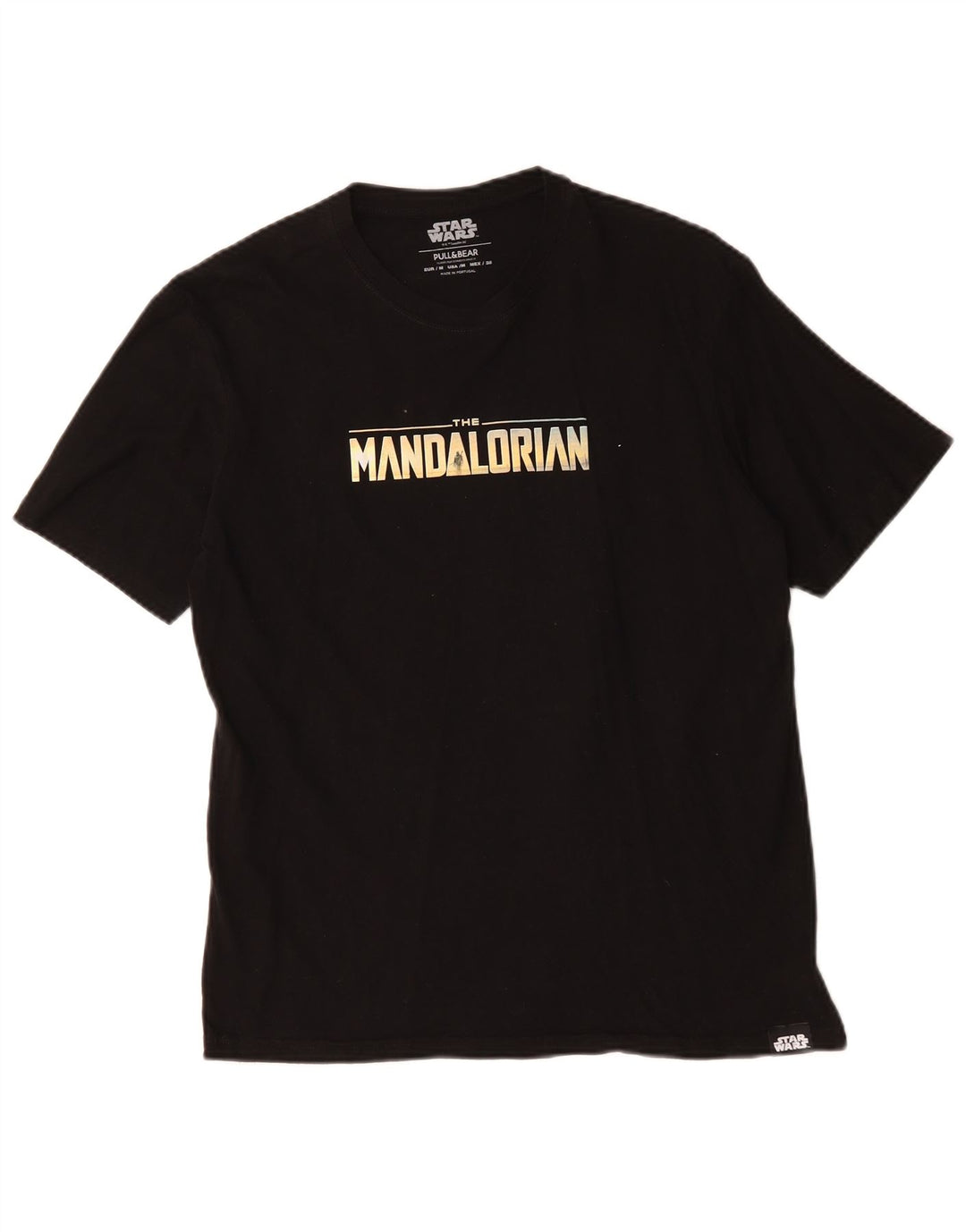 Pull & Bear T-Shirt Graphique Homme Noir Moyen Coton