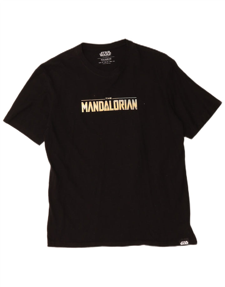 Pull & Bear T-Shirt Graphique Homme Noir Moyen Coton