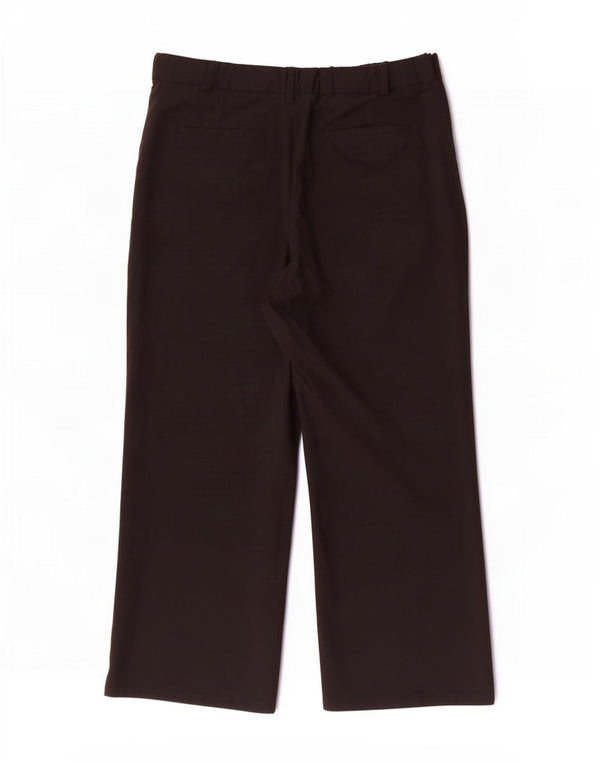Zara Pantalon Chino Taille Haute Jambe Large Femme 2XL W34 L29 Polyester Noir
