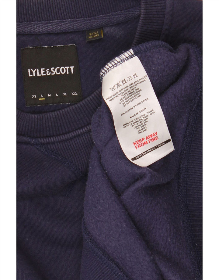 Lyle & Scott Sweat-shirt pour homme en coton bleu marine Small