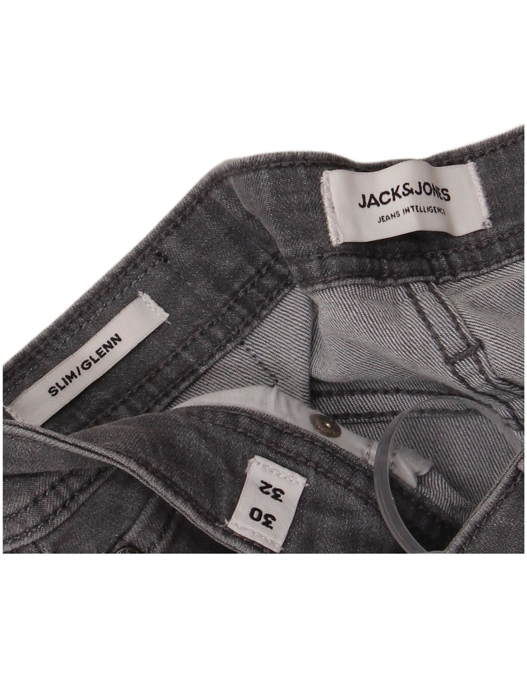 JACK & JONES Jean Slim GLENN W30 L32 Homme Gris Coton