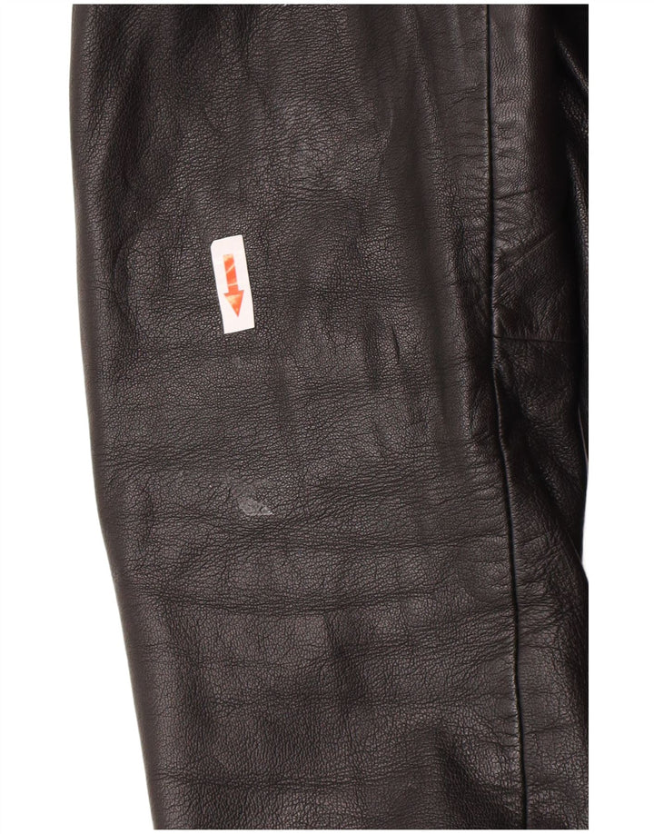 Veste en cuir femme vintage UK 12 Cuir noir moyen