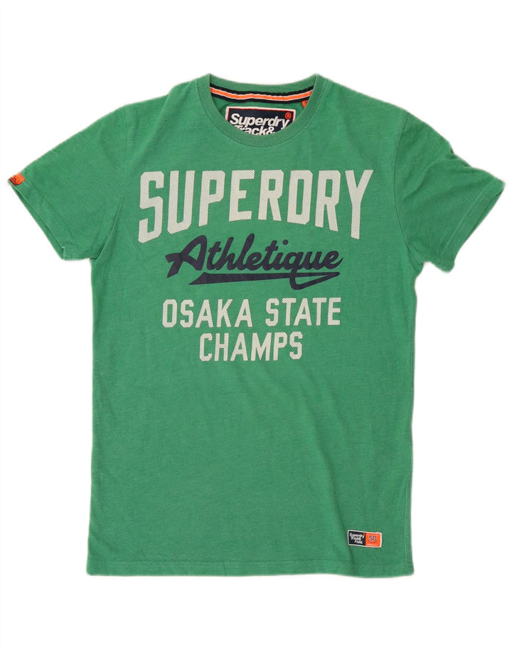 Superdry T-Shirt Graphique Haut Petit Vert Coton Homme