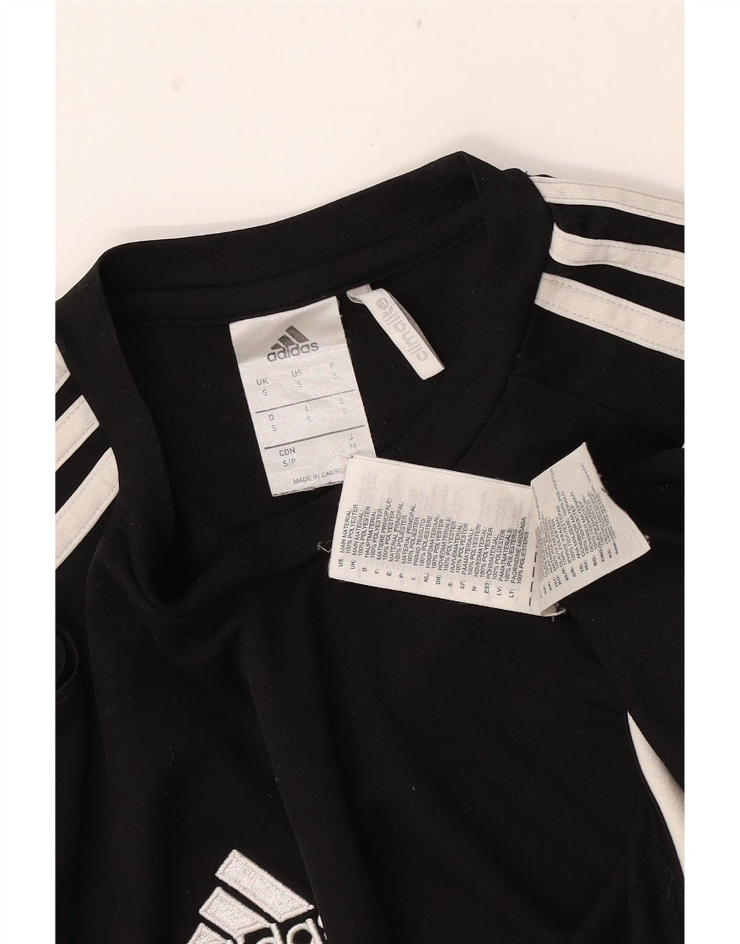 ADIDAS T-shirt Climalite pour hommes, petit, noir, polyester color block