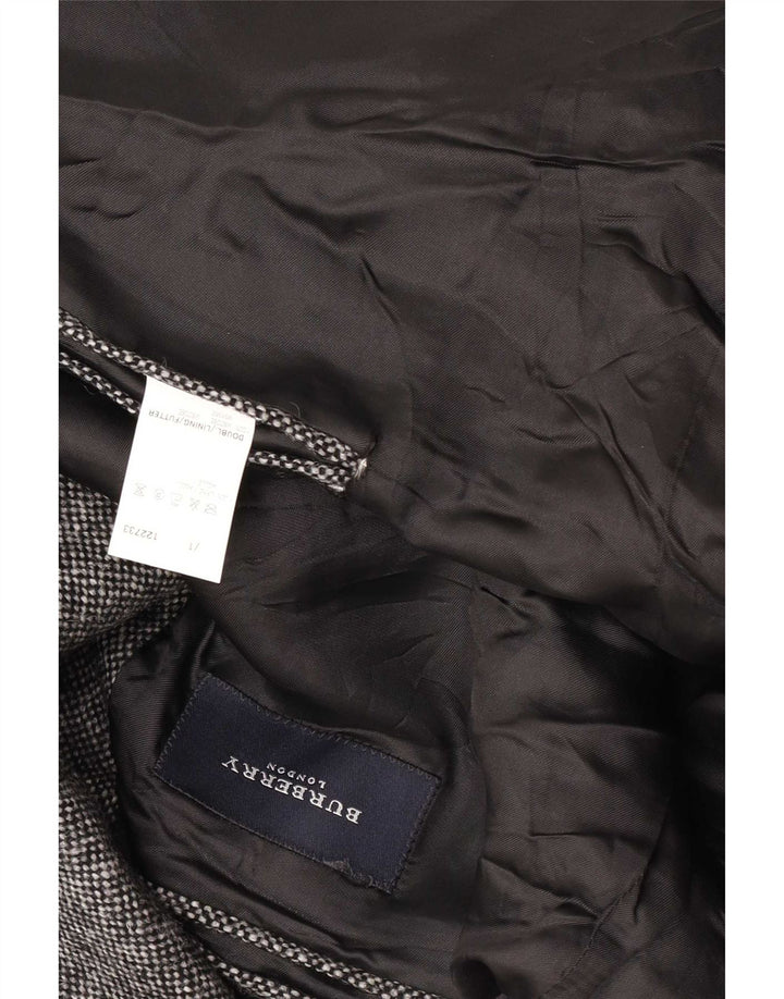 Burberry Veste Blazer 2 Boutons Homme UK 40 Grande Laine Grise Mouchetée
