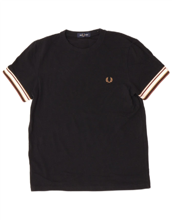 Fred Perry T-Shirt Homme Noir Moyen Coton Colorblock