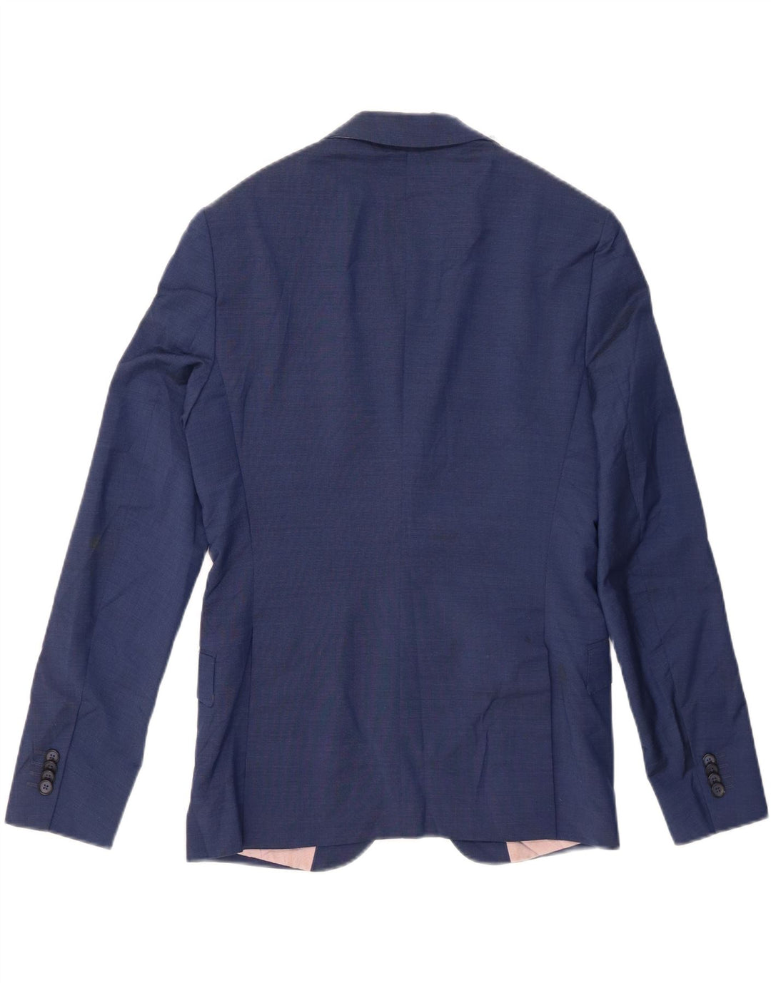 Zara Veste Blazer 2 Boutons Homme EU 46 Petite Laine Bleue