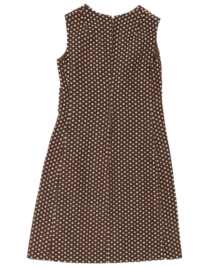 vintage Femmes 3 Boutons 2 Pièces Ensemble IT 48 XL Marron À Pois