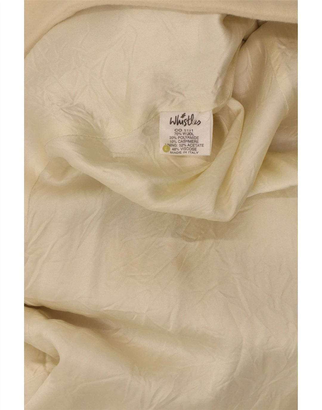 Whistler Trench-coat coupe régulière pour femme UK 14 en laine blanc cassé moyen