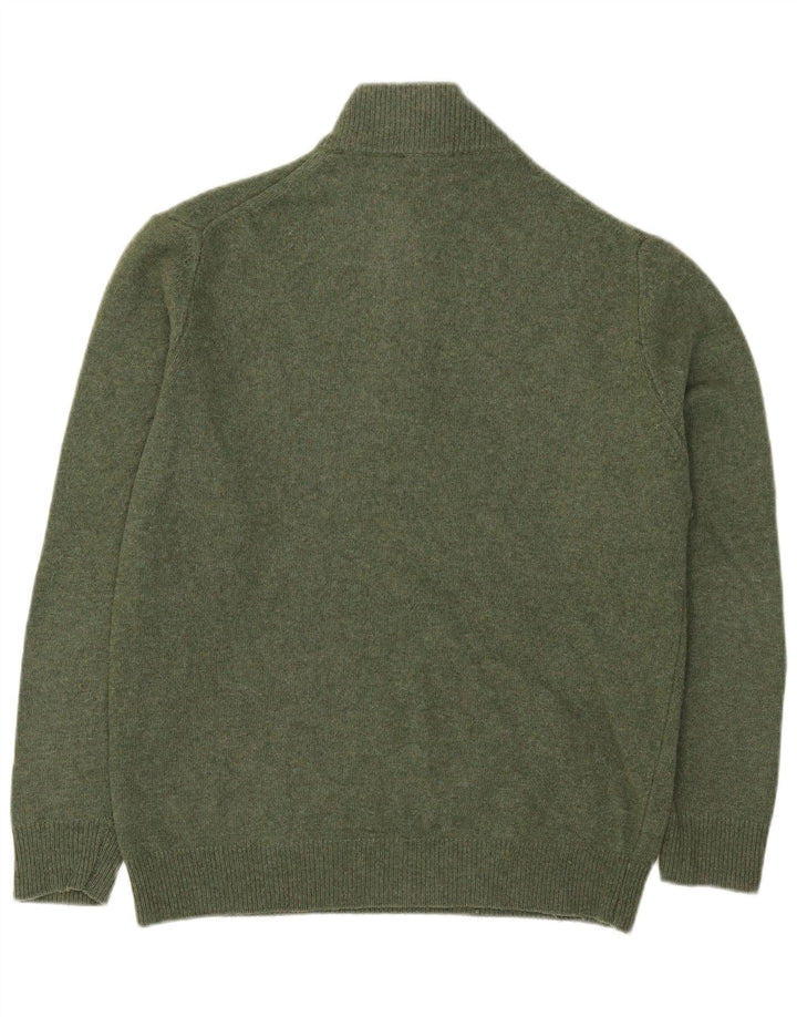 vintage Mens Zip Neck Jumper Pull 2XL Laine Verte