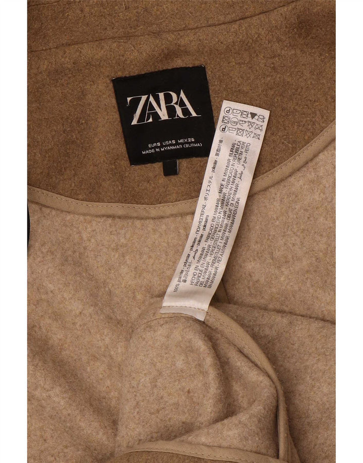 Zara Manteau surdimensionné pour femme UK 10 Petit polyester beige