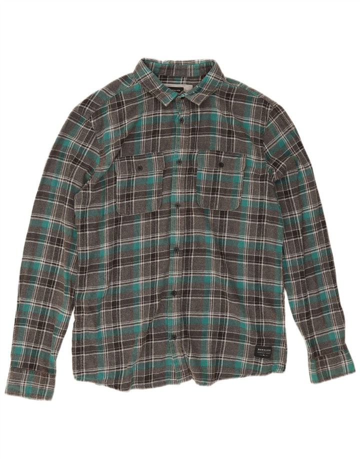 Quiksilver Chemise en flanelle coupe régulière pour homme, grand carreaux en coton gris