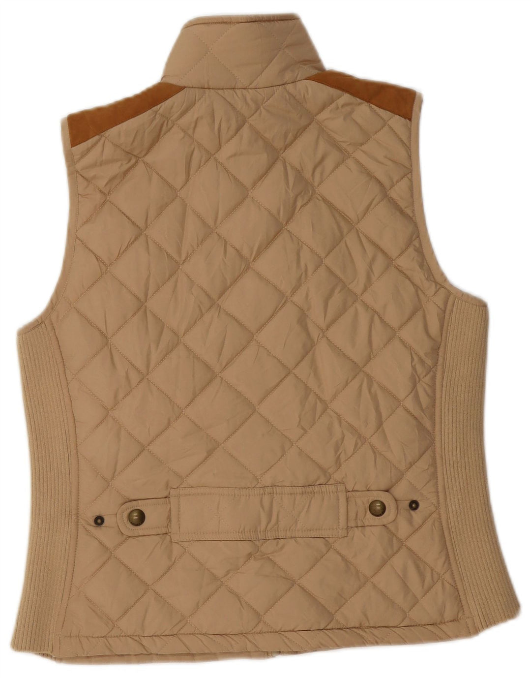 RALPH LAUREN Gilet matelassé pour femme UK 14 Polyester color block beige moyen