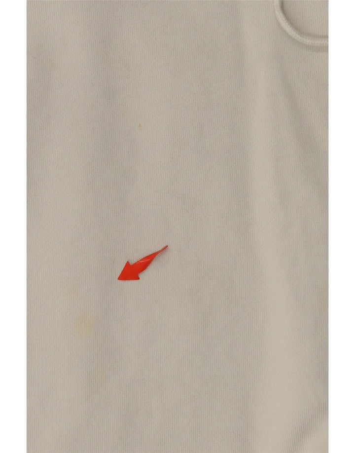 ADIDAS Pull à capuche court surdimensionné pour femme UK 8 Petit coton blanc