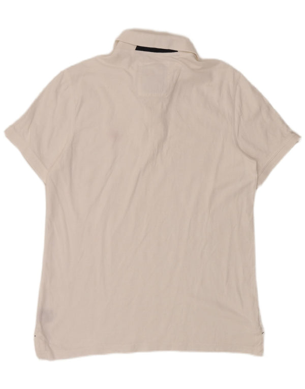 Crew Clothing Polo Homme Coton Blanc Moyen