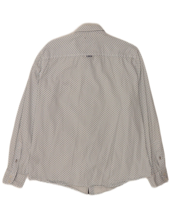 Crew Clothing Chemise cintrée pour homme en coton géométrique blanc