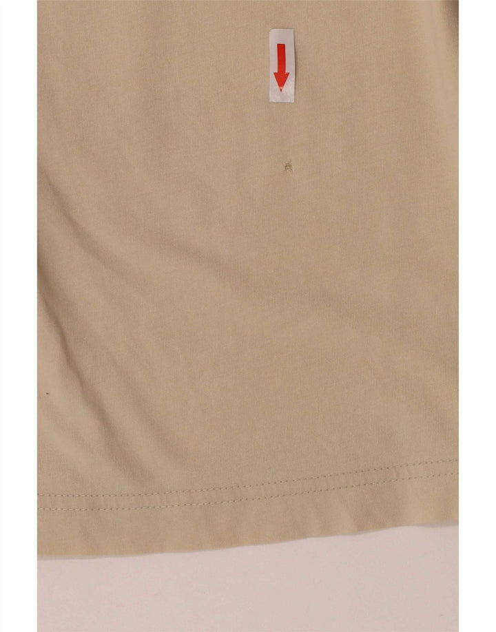 Kappa Homme T-Shirt Top Petit Beige Colorblock Coton
