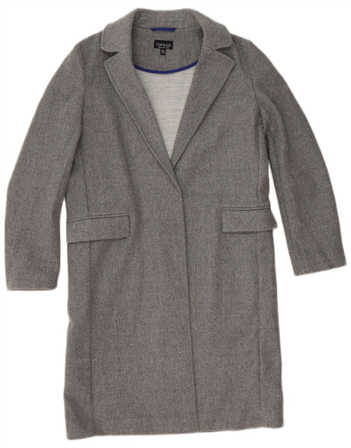 Topshop Manteau ouvert pour femme UK 12 Gris moyen Polyester