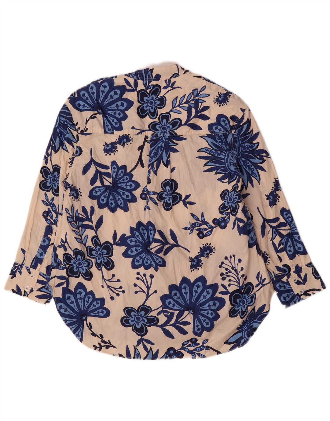 Zara Femme Chemise Pull Oversize UK 6 XS Beige Floral Coton