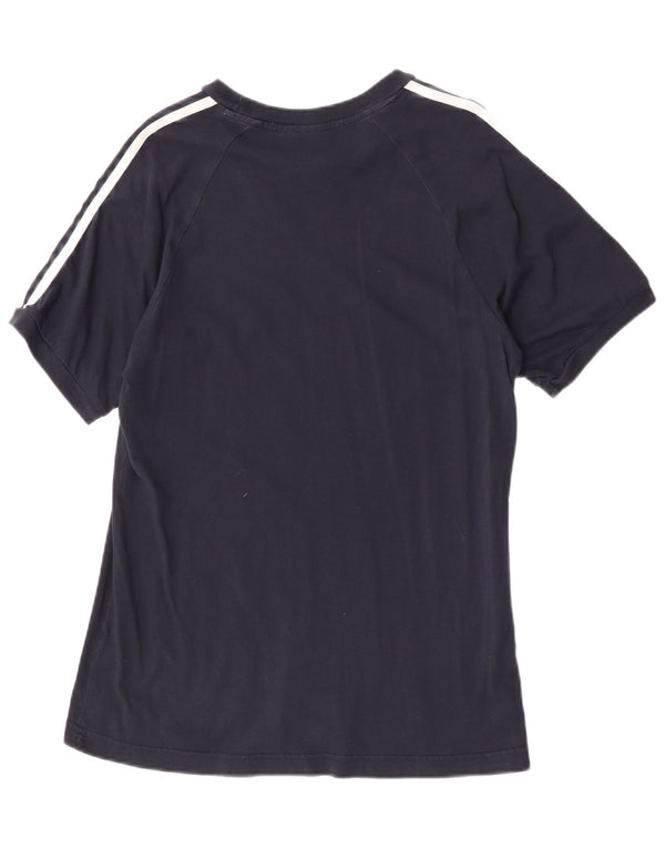 Adidas T-Shirt Femme Top UK 14 Medium Bleu Marine Coton Sports