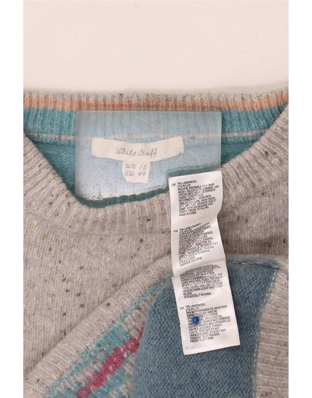 White Stuff Pull ras du cou pour femme UK 16 Large Multicolore