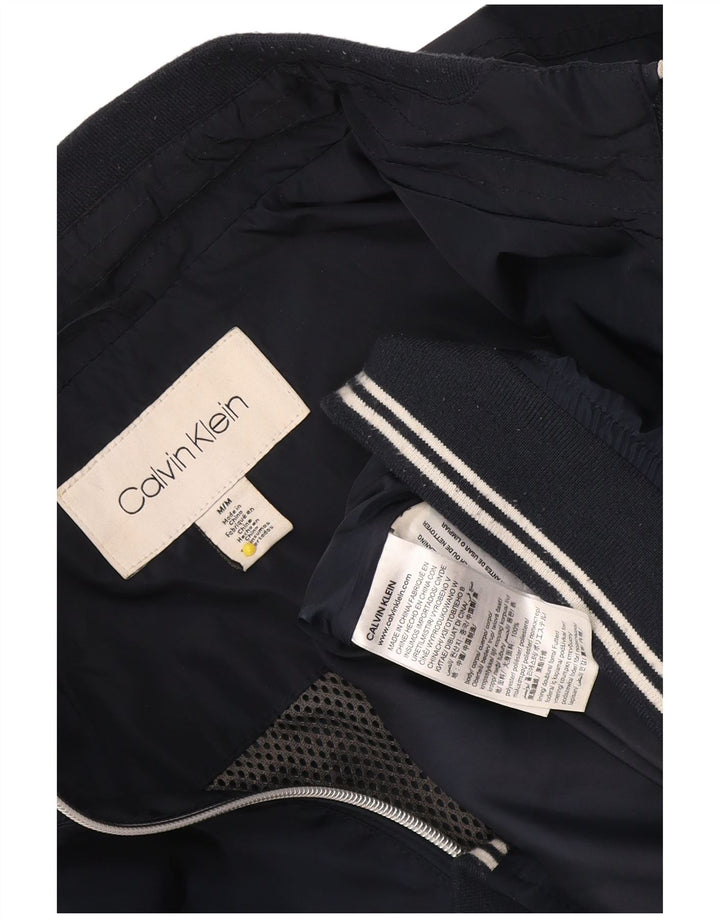Calvin Klein Veste Bomber Homme UK 38 Bleu Marine Moyen Polyester