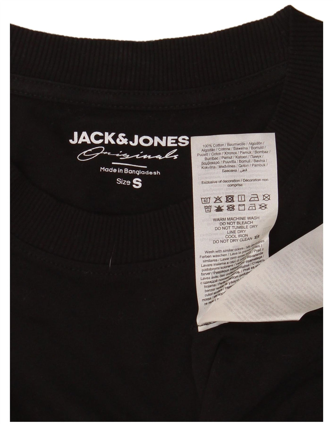 JACK & JONES Haut Homme Manches Longues Petit Noir Coton
