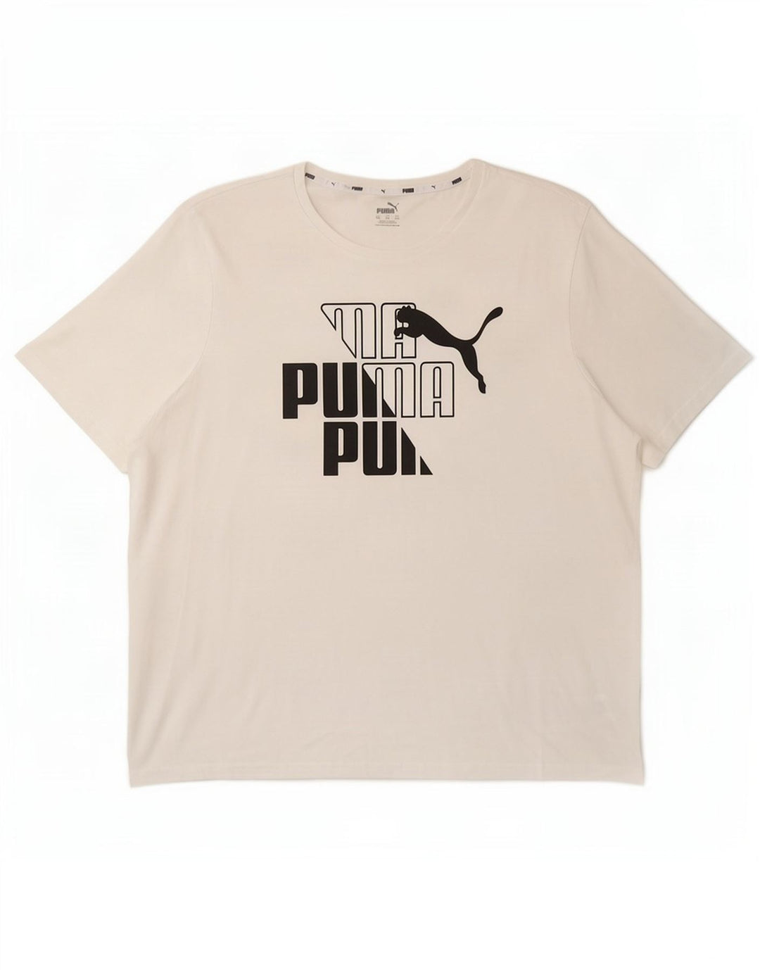 Puma T-shirt graphique pour homme 2XL Blanc Coton