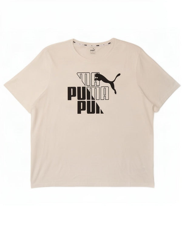 Puma T-shirt graphique pour homme 2XL Blanc Coton