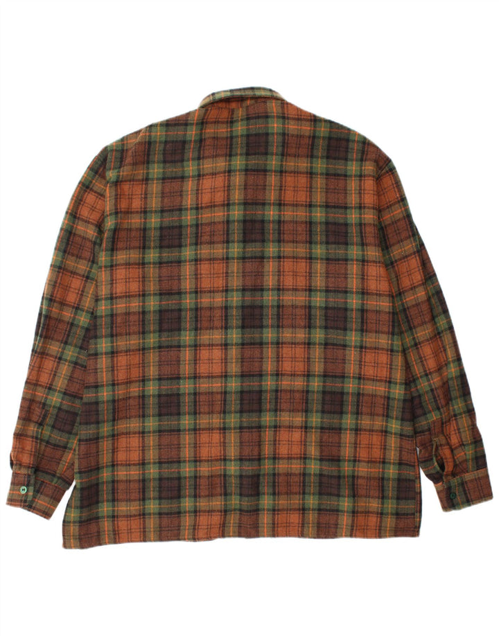 vintage Chemise en flanelle pour hommes XL Brown Check